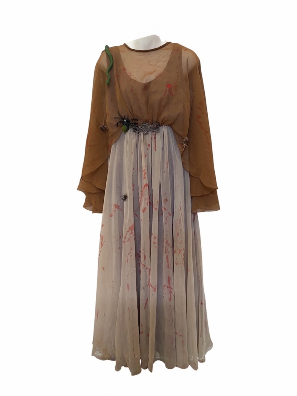 Vintage Emma Domb Gothic Halloween Dress Zombie Blood Spiders Insects Medium USA